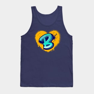 Graffiti Heart Letter B Tank Top